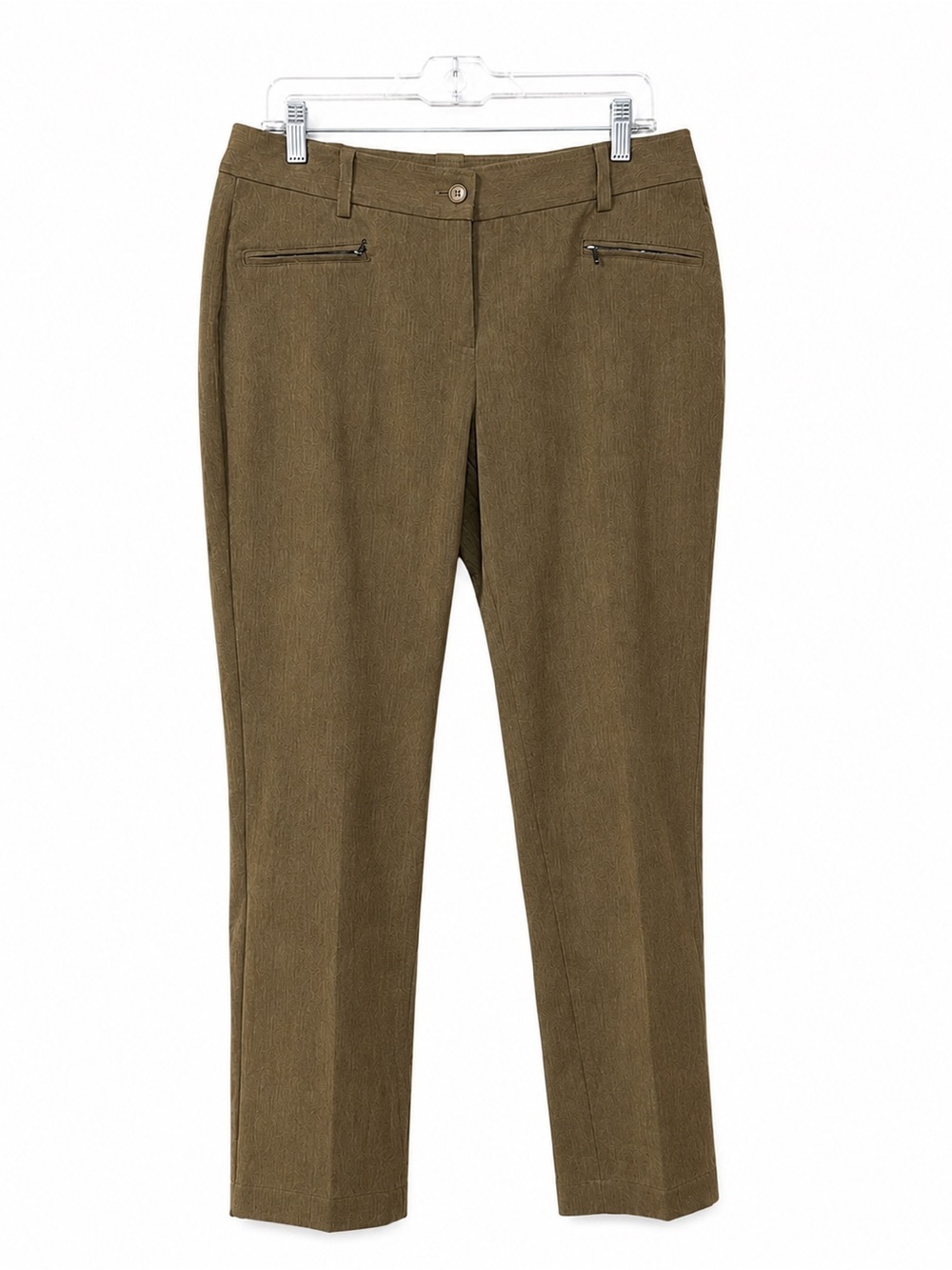 Talbots Pants Womens 10 Petite Straight Leg Mid Rise Tan Signature Fit Office